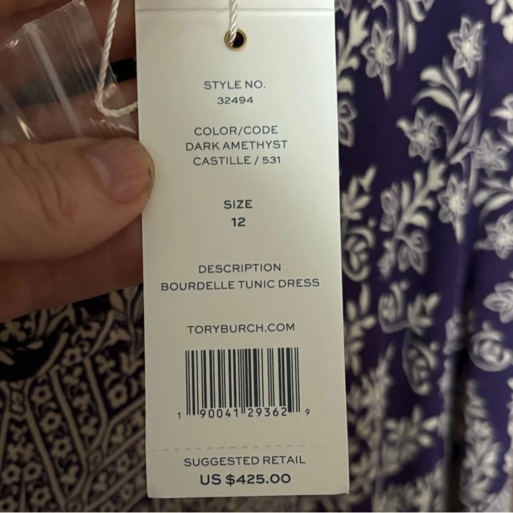 Tory Burch Bourdelle Silk Long Sleeved Tunic Dress Size 12